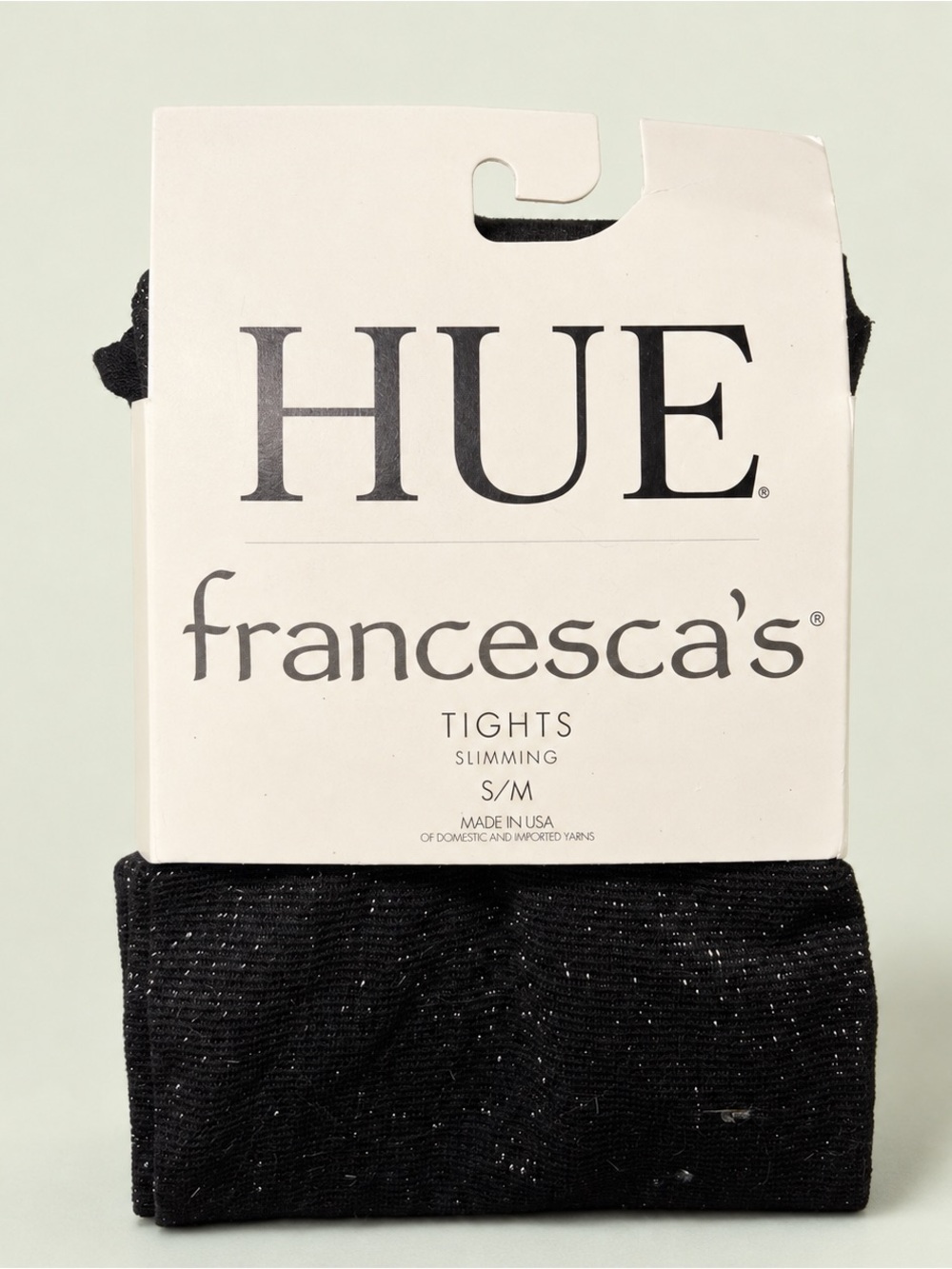 HUE x francesca’s Metallic Slimming Tights – Black/Silver – S/M – New